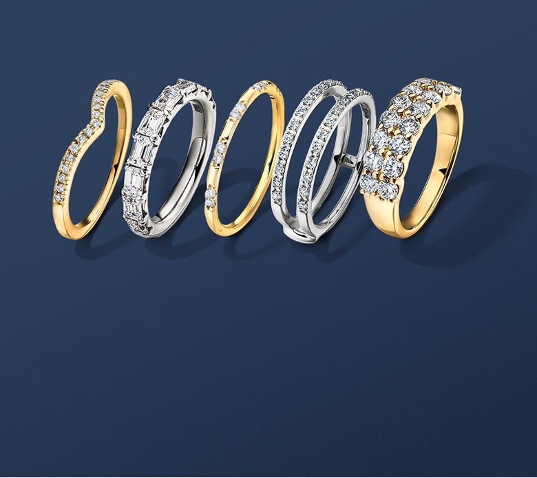 An assortment of women's wedding rings 